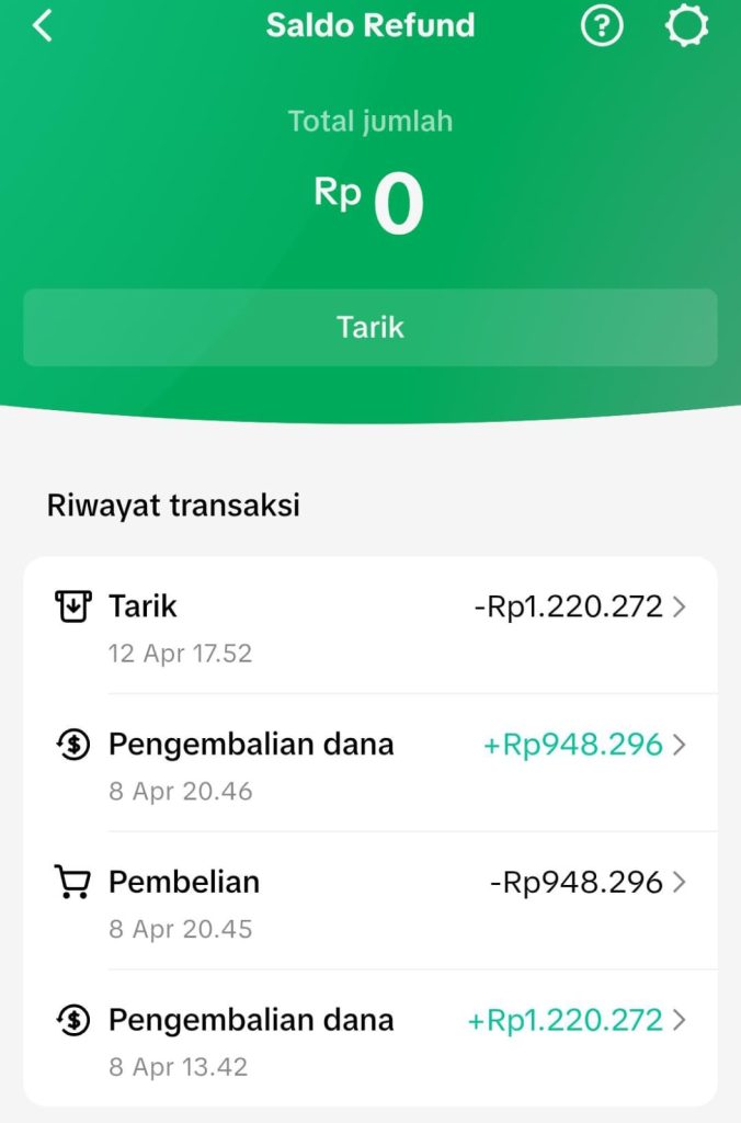 saldo refund tiktok
